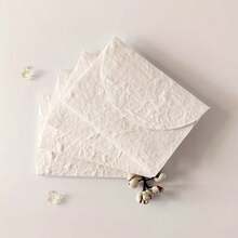 10 White Textured Envelopes, 3.9x2.83 Inches, Handcrafted Exquisite 3D Texture, Suitable For Wedding Invitations, Greeting Cards, Handmade Crafts, Holiday Greetings And Thank You Cards - A - View 3