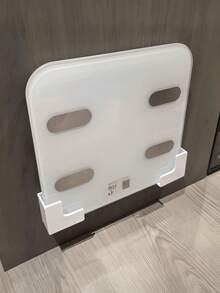 2pcs Wall-Mounted Weight Scale Storage Rack - Seamless Adhesive Installation, Durable Plastic Material, Space-Saving Design, Suitable For Bathroom And Home Gym, Compatible With Body Fat Scale And Fitness Equipment, Bathroom Storage Rack, Fashionable Appearance, Easy Installation, With Storage Box - A - View 5