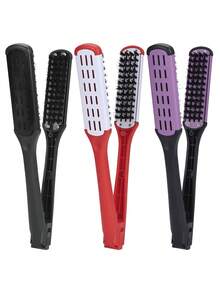 1支陶瓷直发梳，尼龙刷毛，V型桨状梳，适用于抚平并造型浓密粗硬的头发，双面直发梳，二合一梳理和直发梳，温和去除缠结。 - 彩色 - 查看 9