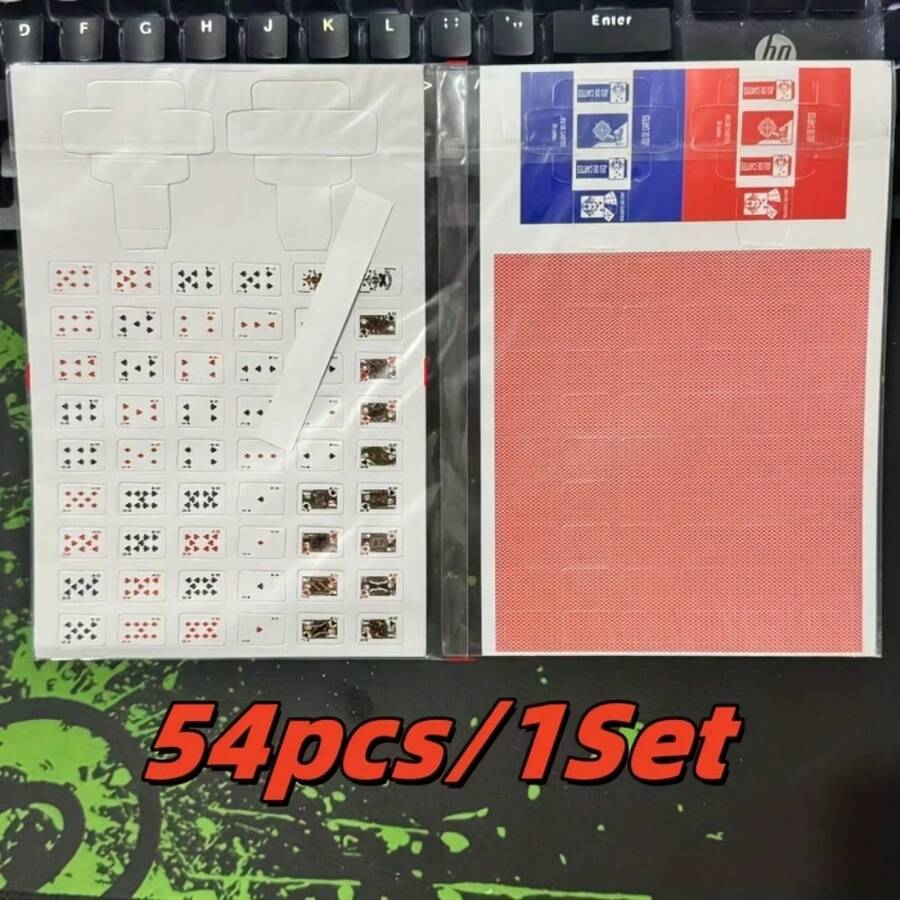 54pcs Mini Playing Card Game Set, Multi-Player Interactive Entertainment, Creative Small Gift Suitable For Festivals And Birthday Parties, No Electricity Required, Feather-Free