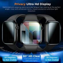5Pcs Anti-Peeping Privacy Soft Film, Ultra-Thin Hydrogel Waterproof Shock-Absorbing Screen Protector Anti-Scratch Smooth Touch Full Coverage Anti-Drop Watch Screen Protector Compatible With Apple Watch Ultra 49mm 45mm 44mm 42mm 41mm 40mm 38mm Compatible With Iwatch Series 11/10/9/8/7/6/SE 5 4 - Clear - View 4