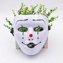 Mặt nạ hóa trang Halloween, mặt nạ che kín mặt vẽ tay màu trắng, mặt nạ nhảy đường phố dành cho người lớn, mặt nạ chú hề tử thần màu đen vàng. - Xem 6
