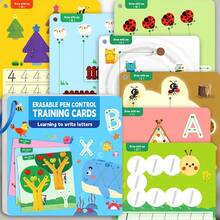 A Set Of Brain Training Exercises For Lines, Numbers, And Letters With Fine Motor Control Practice Sheets-Richly Illustrated Pages-A Comprehensive Guide For Pencil Control And Drawing Education | Learn Handwriting Techniques, Erasable Children's Writing Stickers, Back-To-School Gifts, Birthday Presents, And 11 Additional Holiday Items (Includes 1 Eraser And 2 Pencils), Designed To Enhance Focus And Cognitive Abilities - Multicolor - View 11