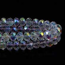 1pc AB Transparent Faceted Abacus Crystal Glass Beads 4/6/8mm, Exquisite Bracelet Necklace Phone Chain Jewelry Making Crystal Beads, DIY Jewelry Craft Beads - AB Transparent - View 6