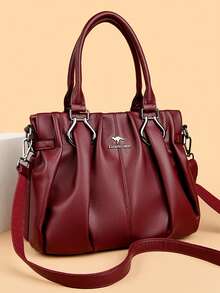 2026新款女士奢华手提包、包包、设计师斜挎包、真皮单肩包、女士休闲大容量托特包 - 紅色 - 查看 3