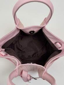 2026夏季新款欧美风大容量女童手提包，时尚优雅单肩包 - 粉色 - 查看 8