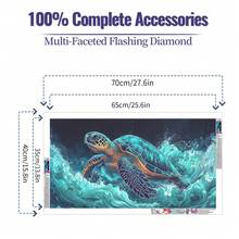 5D DIY 全钻钻石画套装，70x40厘米/27.6x15.7英寸大尺寸钻石艺术品，钻石手工套装，适用于家居墙面装饰，生日、母亲节、父亲节、情人节礼物 - 圓鑽 - 查看 4
