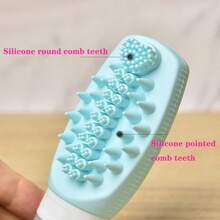 1个硅胶旅行可重复灌装瓶：90毫升液体分配瓶，带刷头，可重复使用，挤压式洗漱瓶，方便清洗的面部/头发刷，按摩清洁，适用于洗发水、沐浴露、乳液、液体 - 彩色 - 查看 3