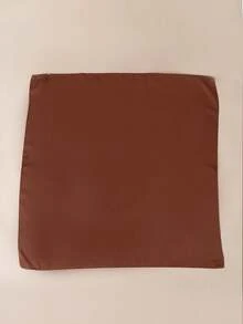 1pc 70cm Women's Solid Color Bandana/Square Scarf, Versatile Accessory For Seasons, Suitable For Beach, Vacation And Daily Life, Adding Highlights To Your Outfit - Rust Brown - View 3