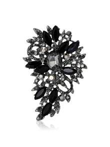 Luxury Crystal Diamond Flower Brooch, Elegant Lapel Pin For Women And Men, Suitable For Formal Occasions, Parties, Gifts - Large Glass (4474) - View 8