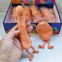 3PCS-Desk Decor & Prank Gift For Adults - TungTung InspiredOrange Squishy Figure, Funny Quirky Humanoid StressRelief Toy, Novelty Fidget Accent - 彩色 - 查看 4