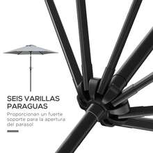 Outsunny Outdoor Parasol, Stand And Base - A - View 9