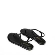 Teenagers Women's Flat Sandals Dressy Summer Stappy Comfortable Ankle Elastic T-Strap Beach Thong Sandals - 黑色 - 查看 4