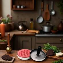 1pc/2pcs Non-Stick Aluminum Hamburger Patty Maker Mold, Suitable For Beef Or Vegetarian Burgers, Dishwasher , Kitchen Tool, Hamburger Press (Burger Paper Not Included) - Multicolor - View 6