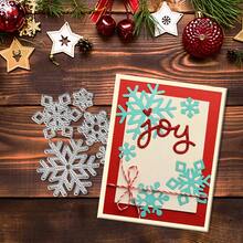 Creative Snowflake Dies, DIY Scrapbooking Album And Embossing Stencil, Greeting Card Making Tool, Card Paper Cutting Crafts ,Gift Card Making Template Die Cuts. - Silver - View 5