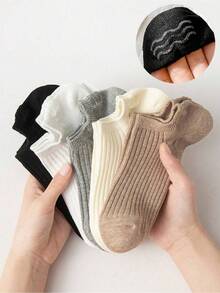 5 Pairs/10 Pairs Women Casual Versatile Simple Black & White Invisible Short Socks - Multicolor - View 2