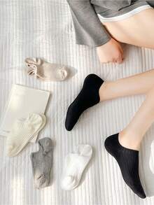 5双/10双装 女士休闲百搭简约黑白隐形短袜 - 彩色 - 查看 6