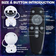 Astronaut Hugging Moon For Galaxy Night Light With 8 Modes, Remote Control & 360° Rotation - USB Powered LED Star Projector For Bedroom Decor, Game Room, Home Theater Ceiling - Perfect For Christmas & Halloween - Star - View 5