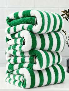 4pcs Oversized Striped Coral Bath Towel Set - Ultra-Soft, Quick-Drying, Luxurious For Home, Gym, Spa, 55x27 Inches, Bohemian Style, Multi-Color - Mỗi loại một cái, có 4 màu. - Xem 8