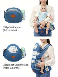 4-In-1 Baby Carrier Waist Stool, Lightweight Multifunctional Infant Carrier For Outdoor Use, All Seasons - Royal Blue - View 4