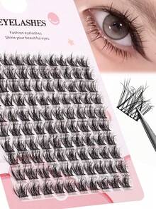 十排簇状 C 形卷曲 DIY 单根假睫毛，质地柔软自然，易于佩戴，可重复使用，适合日常睫毛妆容。 - 查看 2