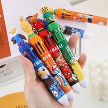 FIFA 10-Color Cartoon Tiger & Eagle Ballpoint Pens, Creative Multicolor Stationery For Journaling, Students, Learning, Football Party Supplies, Easter Gifts, Birthday Gifts, Back To School - Multicolor - View 5