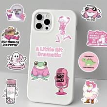 50 piezas Pegatinas rosas lindas para decorar planificador, diario, álbum de recortes, funda de teléfono, teclado, cuaderno, guitarra, casco, monopatín, sobre, taza - Ver 2