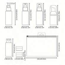 11pcs/Set Travel Botttle Set 60ml Refillable Bottle Soft Plastic Lotion Shampoo Container Squeeze Tube Empty Bottle - View 5