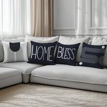 Bộ 4 vỏ gối trang trí họa tiết đường kẻ hình học trừu tượng tối giản, in một mặt trên chất liệu nhung, kích thước 45*45CM/18*18inch, phù hợp cho trang trí phòng khách theo phong cách tối giản hiện đại, làm quà tặng, trang trí tiệc. - Nhiều màu - Xem 9