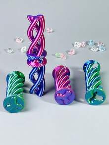 1pc 3D Printed Toy, Spiral 3D Stress Relief , Office Desk Pressure Release Toy - Multicolor - View 1