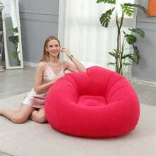 1 chiếc ghế lười bơm hơi mềm mại phủ nhung, có thể gấp gọn, thích hợp cho phòng ngủ gia đình. - Nhiều màu - Xem 8