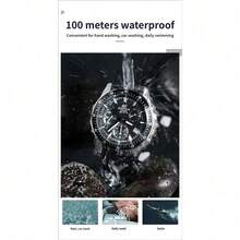 Casio Edifice EFV-540D/L Racing Style Three-Eye Chronograph Quartz Men's Watch 100M Waterproof Leather/Stainless Steel Band Business Sports Wristwatch - one-size - View 7