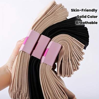 5/10 Pairs Women Sheer Stockings, Nude Color, Core-Spun Fiber, Velvet Thin, Durable, Summer