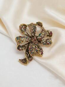 1枚高品质奢华优雅胸针，高贵典雅，丝带蝴蝶结别针，服装披肩配饰，派对婚礼礼物 - 彩色 - 查看 5