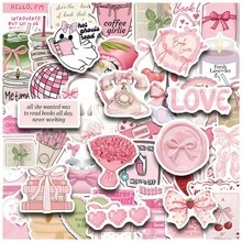 50张粉色阅读贴纸，可爱卡通剪贴簿美学贴纸套装，趣味书籍贴纸，书籍主题贴纸，头盔贴纸，越野摩托车贴纸，乙烯基防水贴纸，适用于水瓶、电脑、笔记本电脑、手机、行李箱、笔记本、冰箱等。 - 彩色 - 查看 2