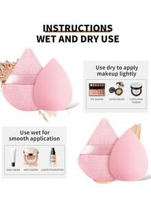 ronshadow 5Pcs Crystal Handle Makeup Brushes + 4Pcs Makeup Sponge & Velvet Puff Set, Premium Soft Synthetic Hair Cosmetic Tools For Foundation, Powder, Eyeshadow - Multicolor - View 10