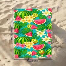 1pc Tropical Watermelon, Leaf & Floral Pattern Beach Towel, Super Soft Microfiber Extra Large Beach Blanket, Highly Absorbent Bath Towel, Suitable For Travel, Pool, Diving, Surfing, Yoga, Camping, Available In Multiple Sizes, Beach Accessory - B - View 13