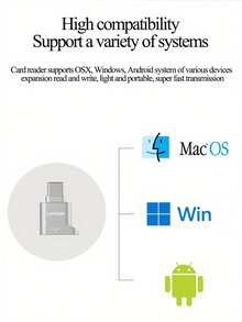 Lector de tarjeta micro SD Lenovo, Lector de tarjeta SD a USB C, Lector de tarjeta de memoria tipo C TF con adaptador USB C a USB, Lector de tarjeta OTG USB Mepsies para portátiles, MacBook, teléfonos Galaxy y talla grande - Ver 8