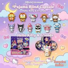 SANRIO 1PC Officially Licensed Mystery Blind Capsule Friends Pajama Series, Kawaii Desktop Decor Collectible Figure, Aesthetic Gift For Fans - Purple - View 9