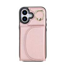 AWQUER PU Faux Leather Wallet Case Suitable For IPhone 17 Air 17E 16E 16 15 14 13 12 11 Pro X XS Max XR 8 7 Plus SE 5G 2022 2020 SE3 SE2 Kickstand Card Slots Mobile Phone Bag Cover With Finger Ring Holder - Rose Gold - View 23