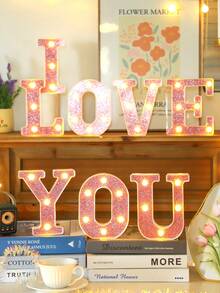 1个16厘米/6.3英寸玫瑰金LED发光字母灯，电池供电，闪烁字母灯，适用于婚礼、求婚、生日派对、周年纪念、节日装饰、桌面装饰、字母照明、卧室夜灯 - 深粉紅色 - 查看 8