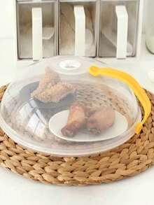 1pc Transparent Glass Microwave Splash Guard, Made Of Plastic, Essential Household Kitchen Item, Suitable For Placing Food, Pots, Bowls And Plates - Multicolor - View 11