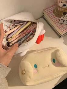 SANRIO 1pc Cute Cartoon Cat Pattern Large Capacity Zipper Pencil Case, Student Stationery Storage Pouch - Multicolor - View 5