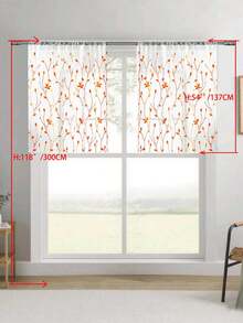 1 tấm rèm voan thêu họa tiết hoa, có khe luồn thanh treo, chống tia UV, thoáng khí, chất liệu polyester, không có lớp lót, thích hợp cho phòng khách, phòng ngủ, phòng ăn. - Màu Cam cháy - Xem 40