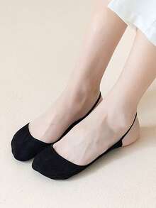 1/5/10双装女士隐形船袜夏季硅胶防滑袜冰丝超薄半掌吊带隐形镂空吊带船袜 - 彩色 - 查看 6