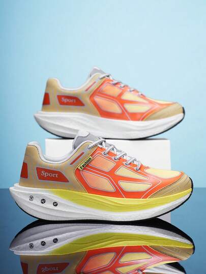 Men's Marathon Running Shoes, Featuring Carbon Fiber Technology, Lightweight And Shock-Absorbing, Suitable For Marathon Sports, Carbon Fiber Material, Fitness Running Shoes For Teenagers, Fashionable And Breathable, Non-Slip And Durable, Casual Sports Running Shoes, Soft Sole Classic Gradient Sports Shoes, Comfortable Walking Shoes