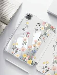 Flower This Exquisite And Adorable Cartoon Floral And Grass Double-Sided Acrylic Crystal Clear Back Cover Is Shock-Resistant And Durable, Compatible With Ipad 7th, 8th (10.2 Inch) And 10th Generation. It Has A Built-In Pen Slot, Supports Sleep/Wake Function And Multiple Folding Stand Modes, Making It An Excellent Holiday Gift. - Multicolor - View 1
