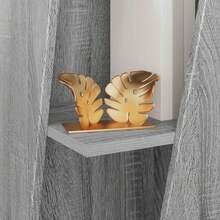 Side Shelf Grey 33 X 32 X 70.5 Cm Engineered Wood - Grey - View 4