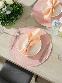 2pcs/4pcs/6pcs 15-Inch Round Woven PP Placemats, Multi-Color Options, Washable, Non-Slip, Heat-Resistant Dining Table Mats And Coasters, Suitable For Home Dining Table Decor, Holiday Parties, Restaurants, Kitchens, Farmhouse Style, Easter And Holiday Parties - Multicolor - View 7