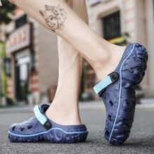 Men's Breathable Slip-On Slippers, Removable, Suitable For Spring, Summer, And All Seasons, Casual Home Shoes - Blue - View 5